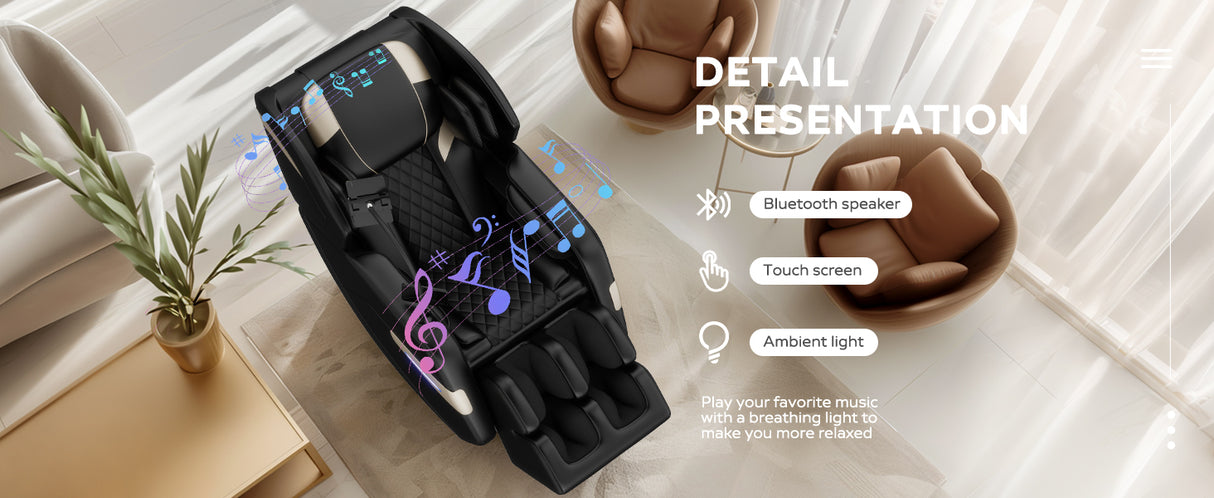 2024 Massage Chair Recliner with Zero Gravity and Full Body Air Pressure