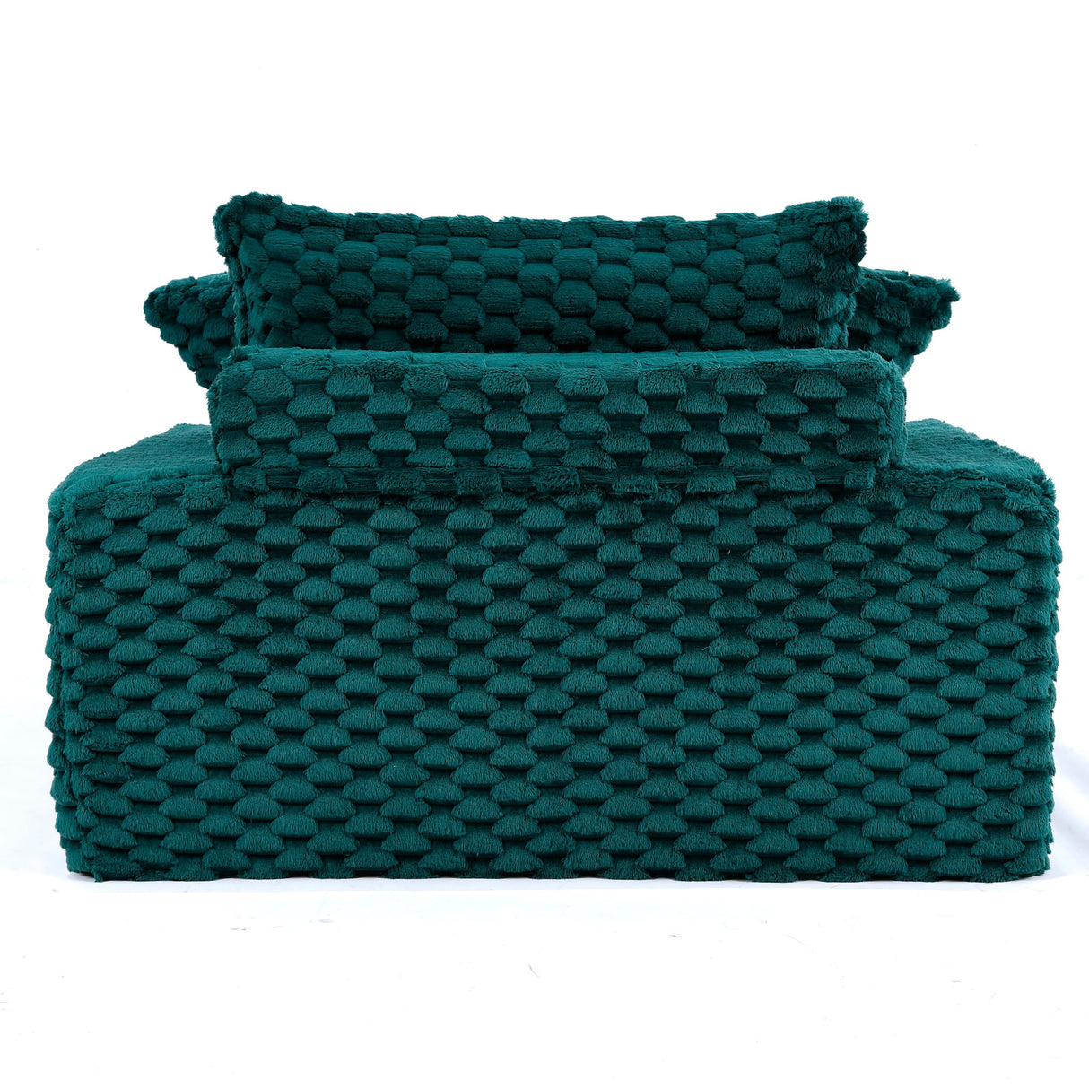 Comfort Bearing Sofa With 2 Pillows And 1 Backrest - Green