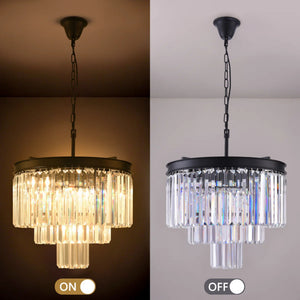 19.7-Inch 7-Light Dimmable Tiered Chandelier, Chrome