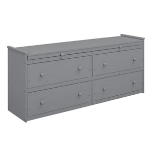 Loft Bed With Retractable Writing Desk And 4 Drawers, With Lateral Portable Desk And Shelves