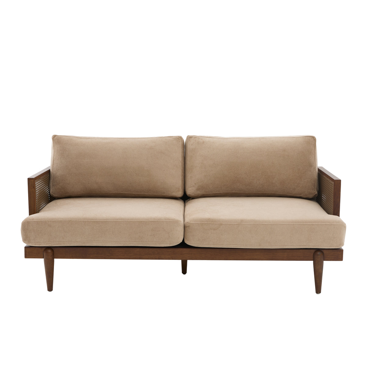 Emir 72" Square Arm 3-Seater Velvet Sofa