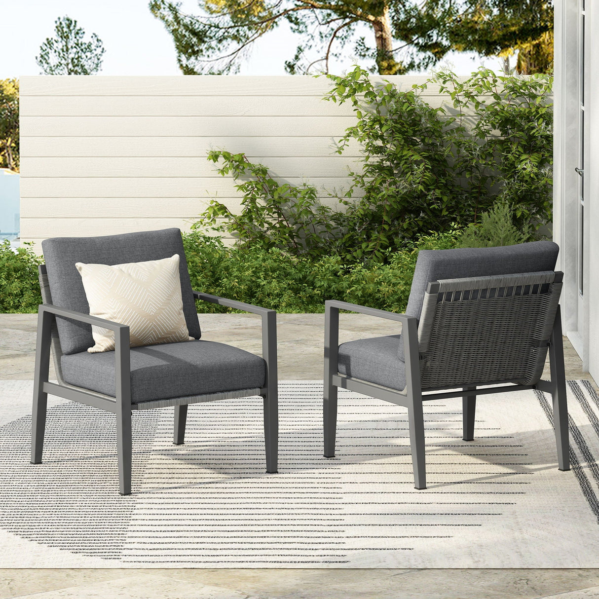 Modern Lounge Chair With Rope Accents And Cushions - Best Buy Furniture