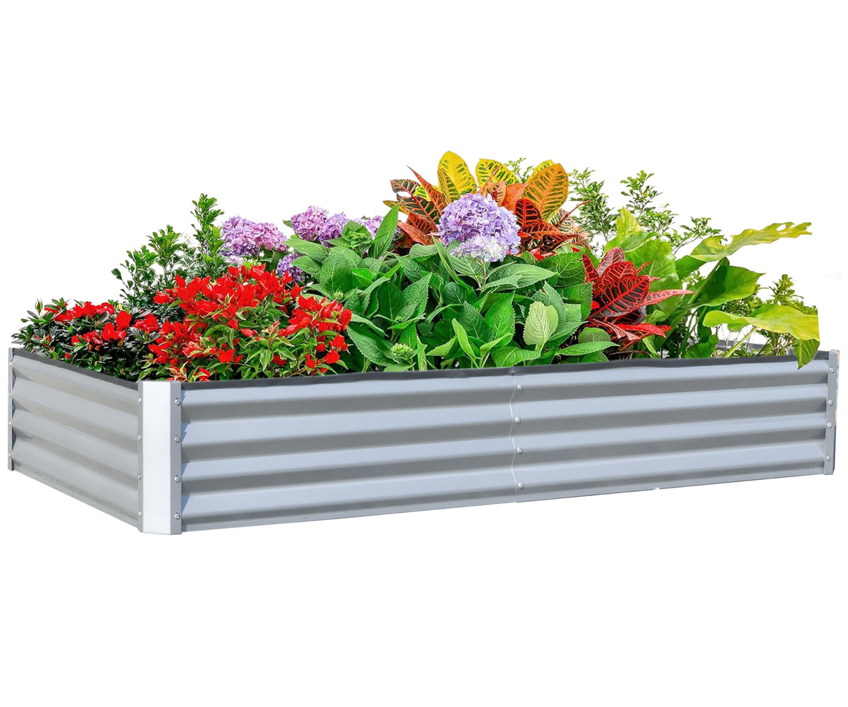6x3x1ft Galvanized Raised Garden Bed