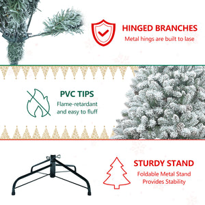5FT Flocked Christmas Tree with Pine Cones