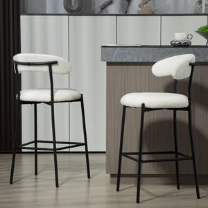 Counter Height Bar Stools With Powder Coating Base And Footrest