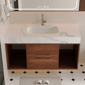 39.4" Floating Bathroom Vanity with Ceramic Sink
