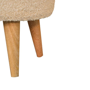 Petite Footstool - Cream / Brown