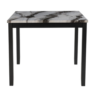 Leoncia - Bar Table And 4 Bar Stools - Espresso / White