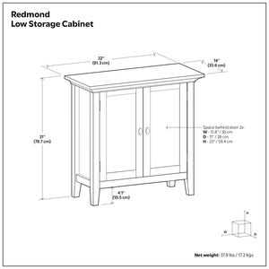 Redmond - Handcrafted Low Storage Cabinet