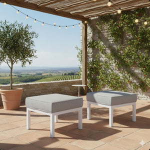 Patio Ottomans With Cushions, All-Weather Footrests (Set of 2)