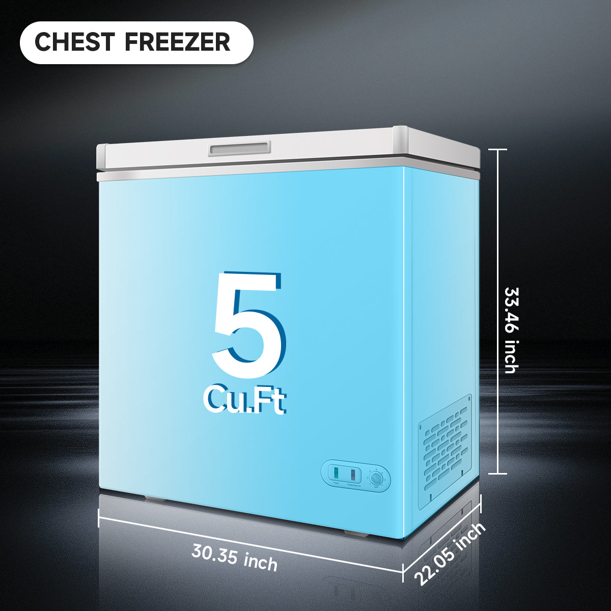 ORIKOOL 5.0 Cu.ft Chest Freezer