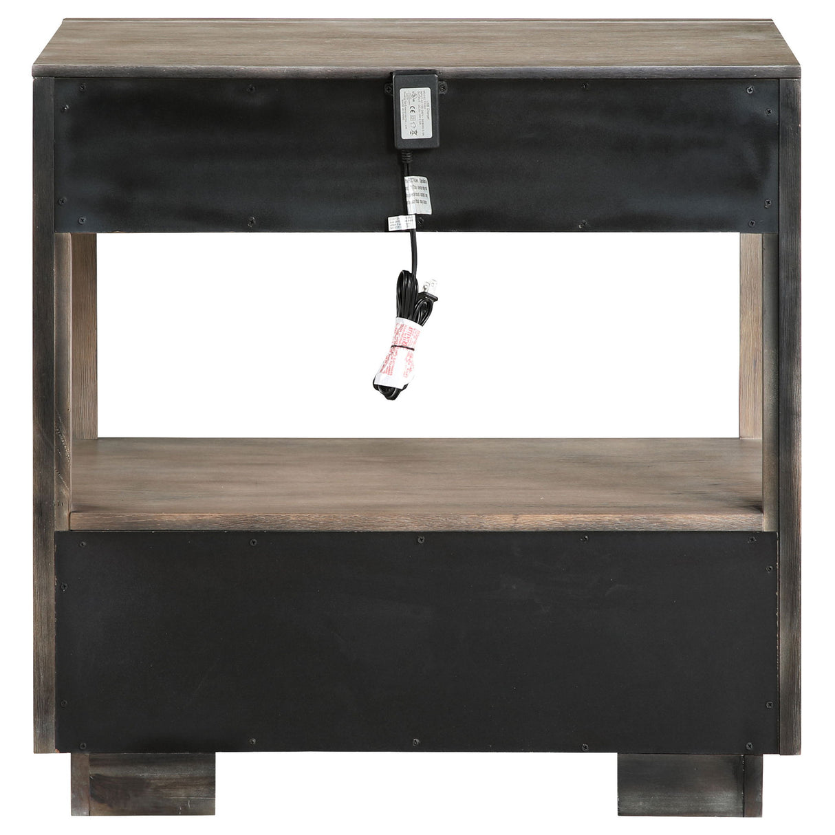 Prescott - 2 Drawers Nightstand With Open Shelf - Taupe
