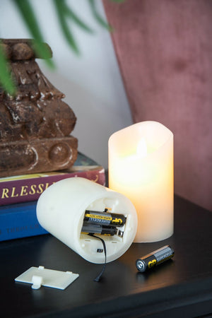 Flickering LED Candles With Remote Timer (Set of 3) - Ivory