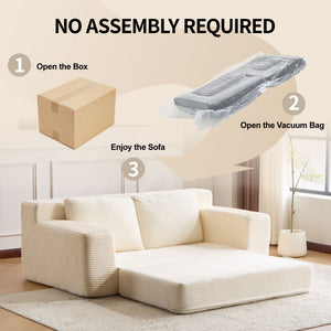 Comfortable Deep Seat Loveseat Sofa Bed, Reversible Cushion With Pillows