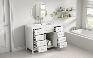 48" Bathroom Vanity with Sink, 2 Doors and 8 Drawers