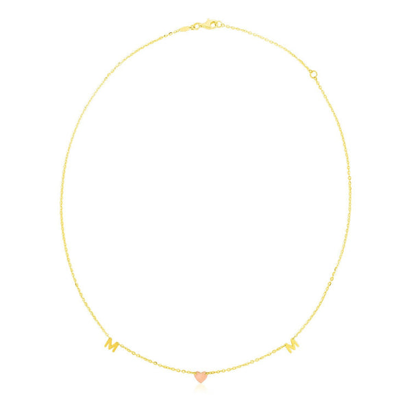 14k Yellow and Rose Gold Mom Necklace
