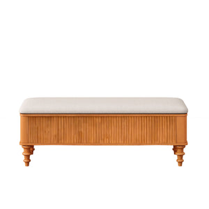 Storage Ottoman Bench For Living Room - Natural