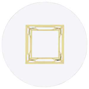 Krista - Round Glass Top Dining Table - Gold