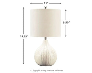 Rainermen - Ceramic Table Lamp - Off White - Best Buy Furniture