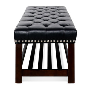 Bedroom End Of Bed Bench Tufted Upholstered End Of Bed Bench End Of Bed Entrance Shoe Bench With Nailhead Trim And Shelf Bedroom Upholstered Bench Living Room Shoe Rack Footstool