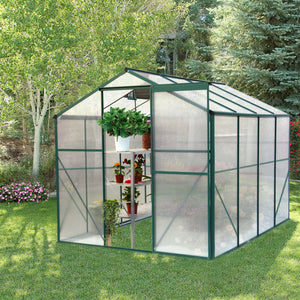 Polycarbonate Greenhouse - 6'x8' Heavy Duty Walk-in Plant Garden Greenhouse