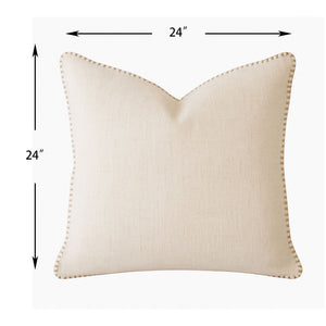 Homey Cozy - Throw Pillow With Decorative Stitching - Ivory