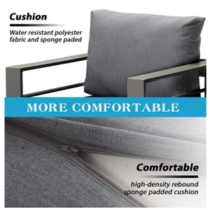All-Weather Patio Sofa With Cushions, 3 Seat Outdoor Couch