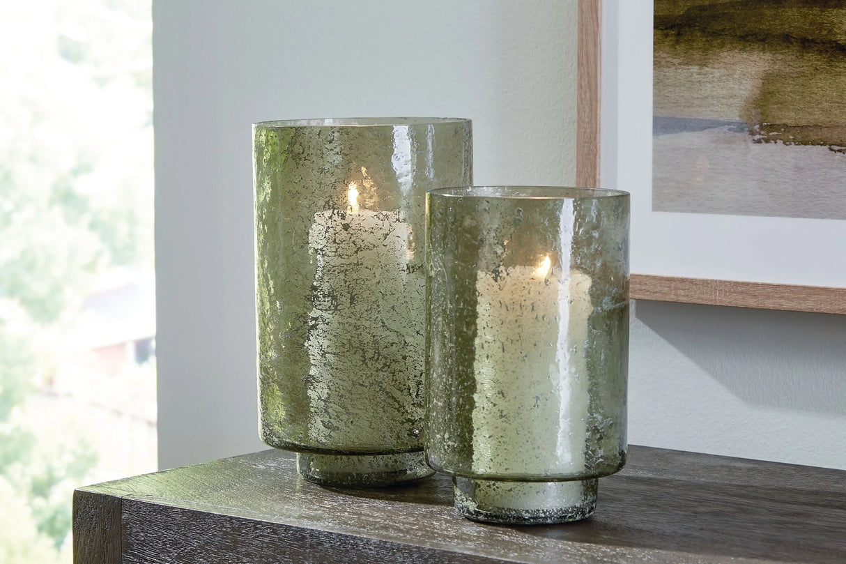 Clarkton - Candle Holder Set (Set of 2) - Green - Best Buy Furniture