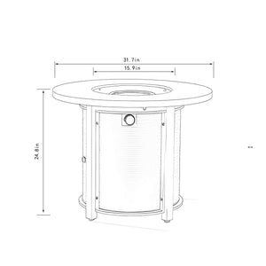 Propane Gas Fire Pit Table, 50000 Btu Round Steel Fire Pit