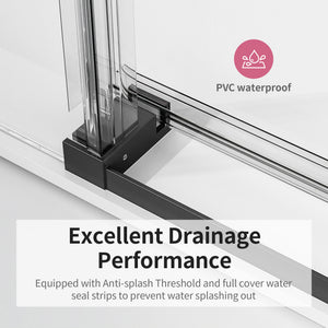 56-60" W x 76" H Frameless Single Sliding Soft-Close Shower Door