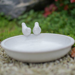 Handmade Ceramic Bird Bath - 11.8 Inch Glossy
