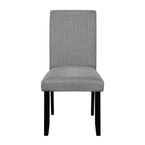 5 Piece Round Dining Table Set, Dining Table And 4 Upholstered Chairs For Dining Room, Kitchen Room, Living Room - White / Gray