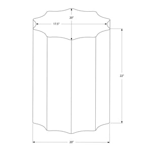 Drum Accent Side Table, Stylish Scalloped Design