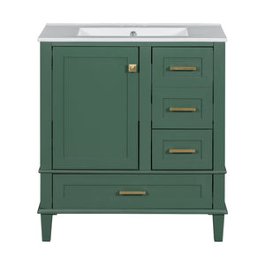 Bathroom Vanity, Modern Bathroom Cabinet With Sink Combo Set, Bathroom Storage Cabinet With A Soft Closing Door And 3 Drawers, Solid Wood Frame