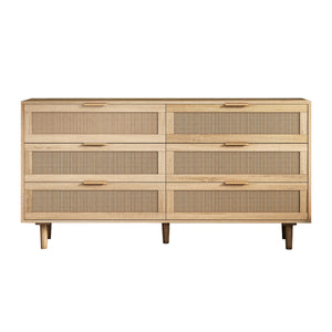 59.06" 6-Drawers Rattan Storage Cabinet