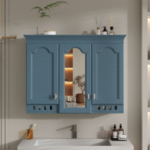 Wall Mount Mirror Cabinet With Adjustable Shelves, Soft Closing Hinges