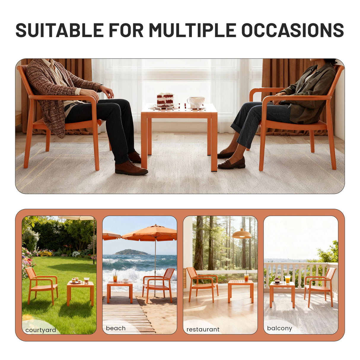 3 Piece Indoor / Outdoor Leisure Table And Chair Set