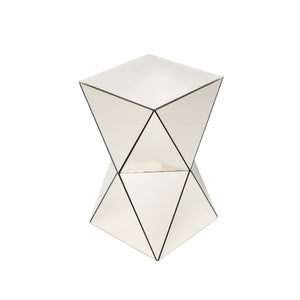Champagne Mirrored Geometric Side Table