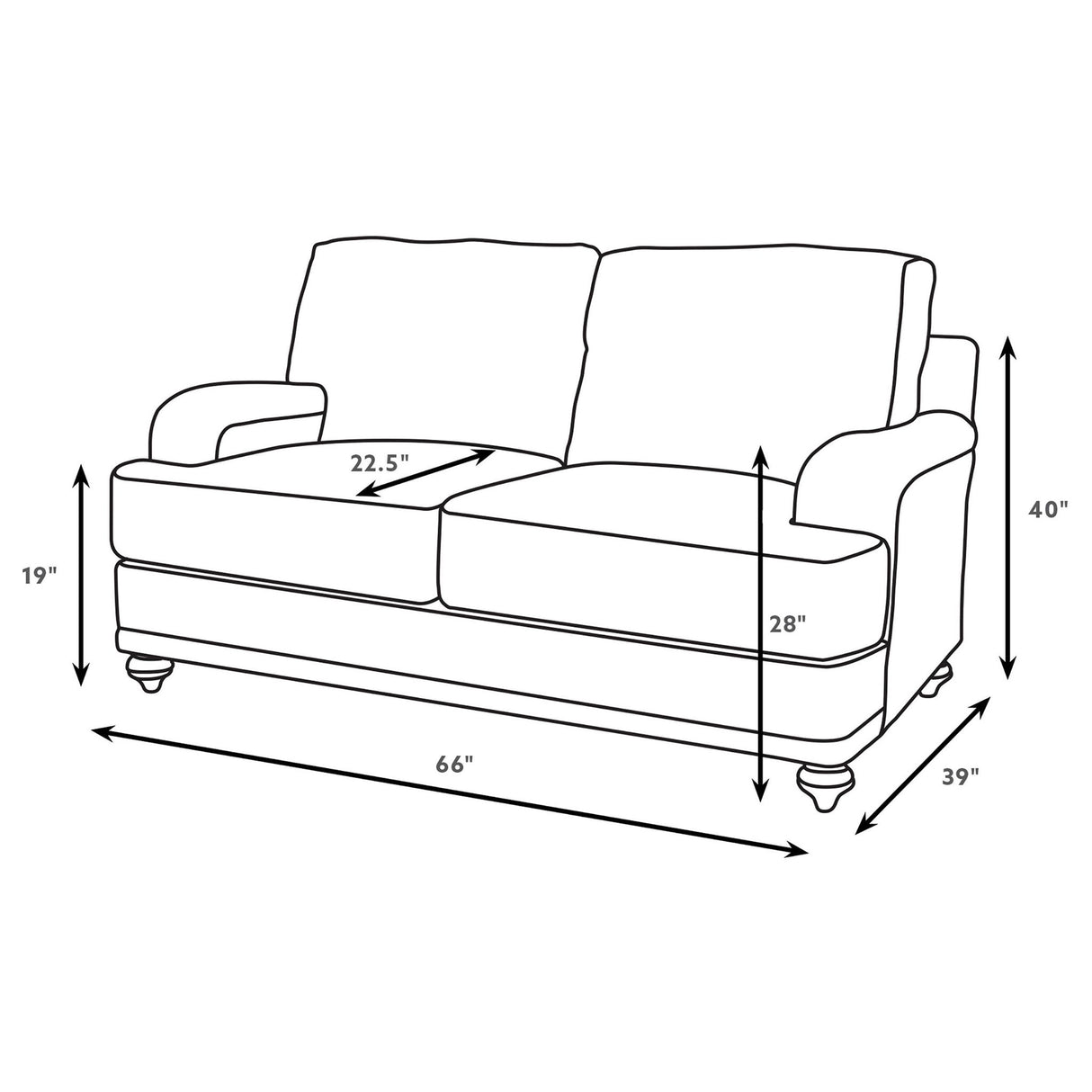 Anderson - 2 Piece Cushion Back Living Room Set - Gray