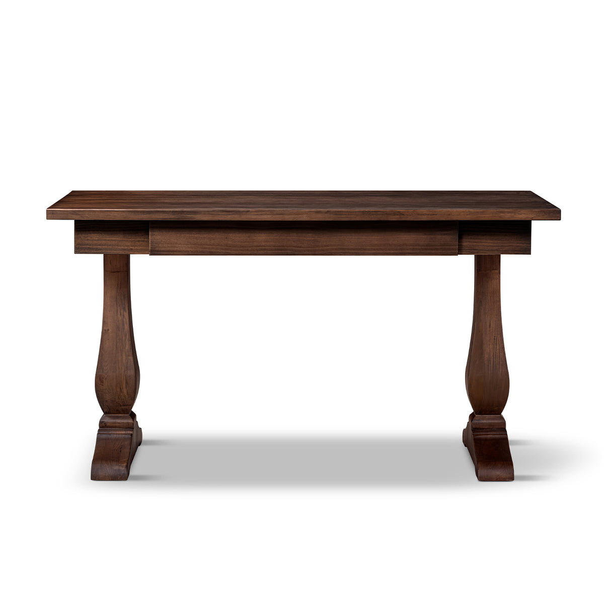 Whitmore 55-Inch Reclaimed Pine Wood Writing Desk, Java Brown