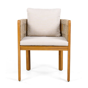 Outdoor Dining Chairs With Mix Rope Handles (Set of 2)