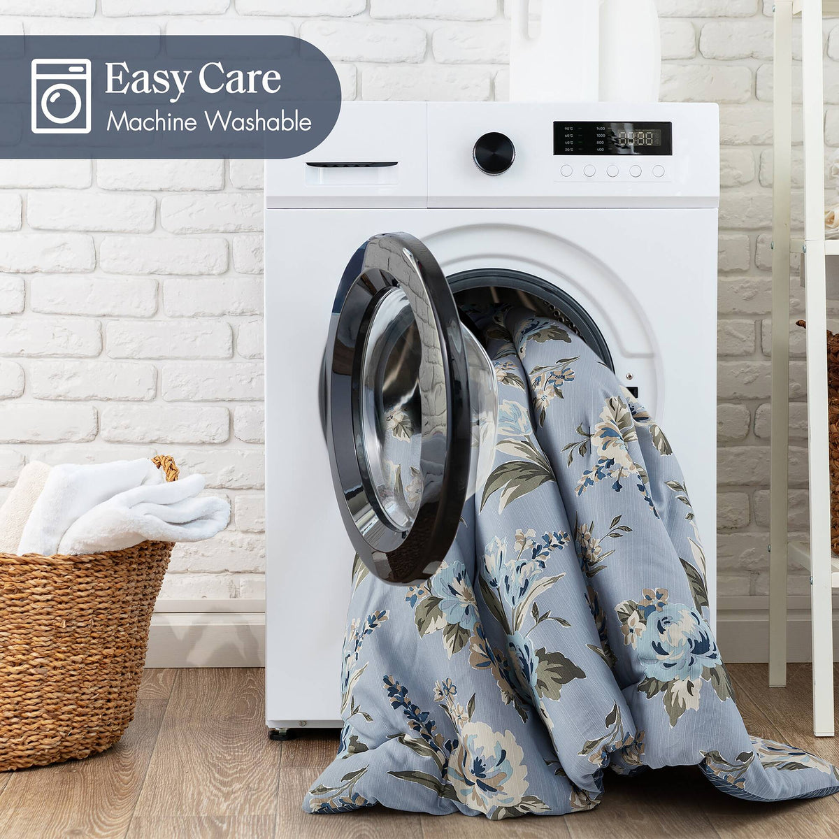 7PCS Cal King Vintage Floral Comforter Set