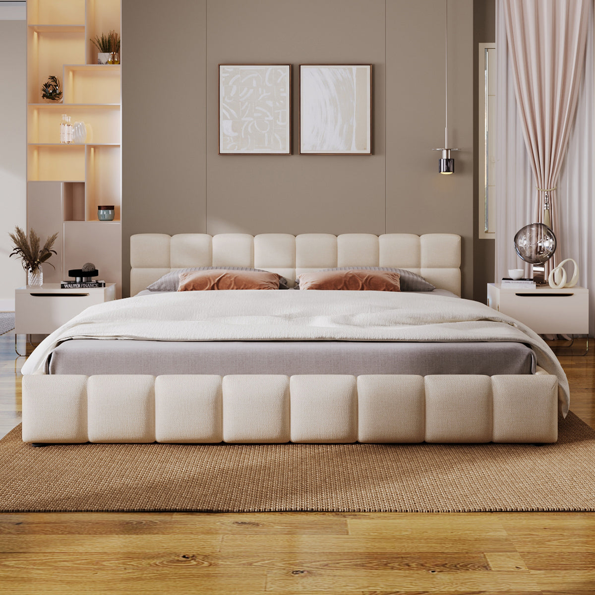 Elegant Chenille Upholstered Bed