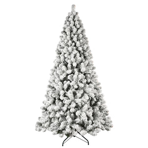 6ft Flocked Pre-Lit Christmas Tree with 300 UL Warm Lights