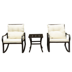 Metal 2 - Person Outdoor Patio Rocking Seating Group with Cushions