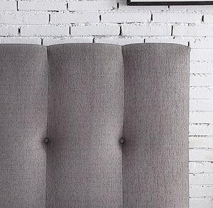 Bridgevine Home - Queen Size Tufted Upholstered Headboard With Nailhead Trim - Gray