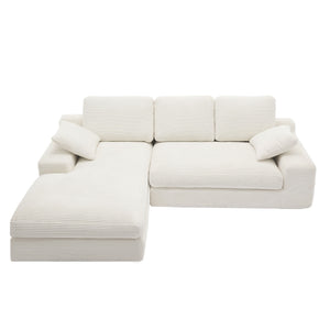 Compressed Sofa With 3 Back Cushions, 2 Throw Pillows