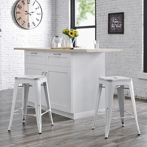 Backless Modern Industrial Bar Stools (Set of 2)