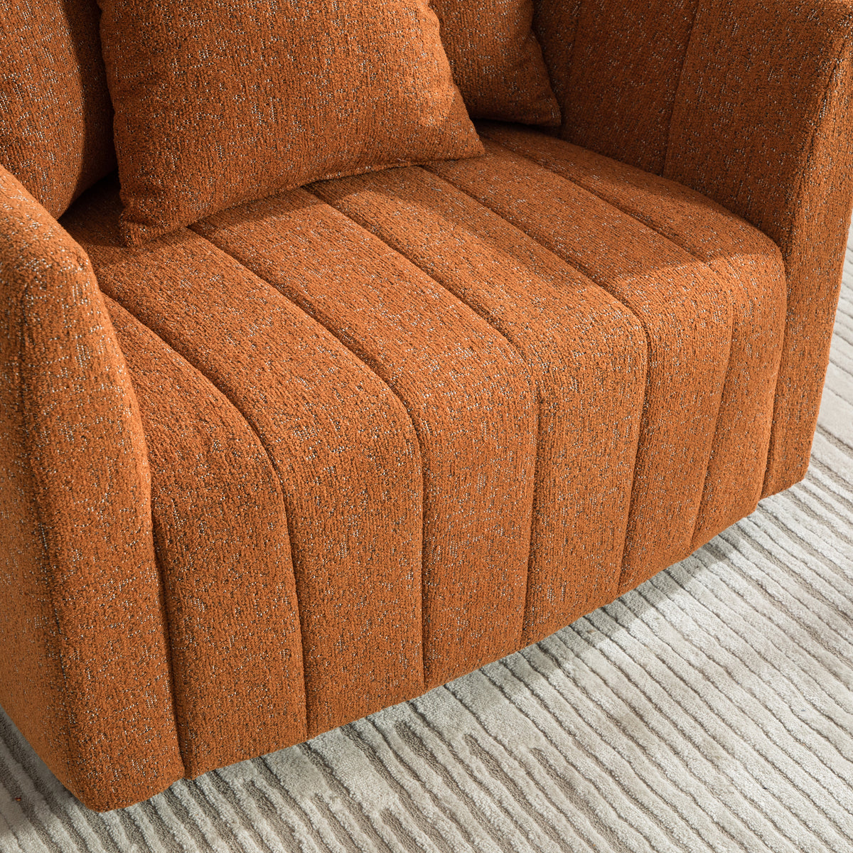39"W Upholstered Oversized 360° Swivel Accent Barrel Chair