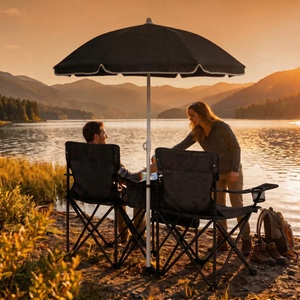 Portable Folding Picnic Chair Set with Umbrella – Oxford Fabric